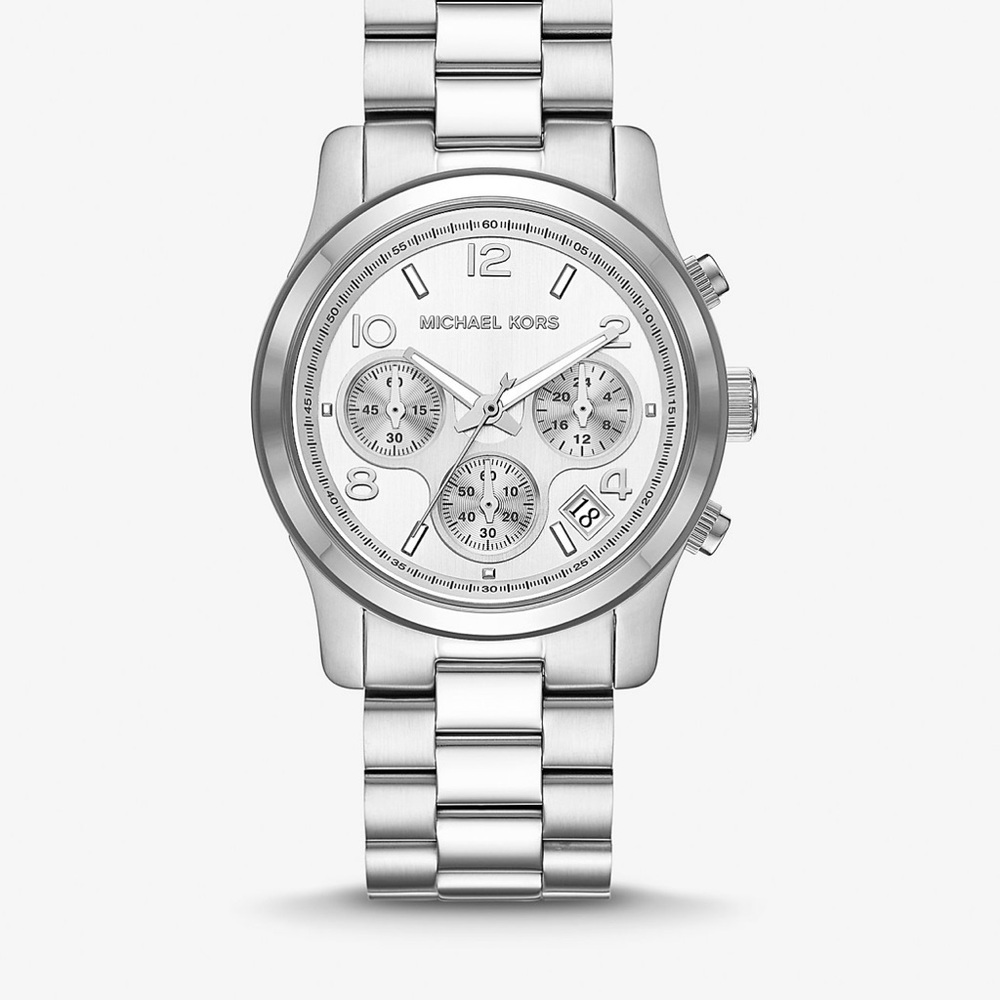 Micheal Kors Runway Silver-tone Watch. Mid-sized. Ladies.